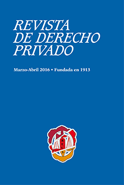Cubierta 2-2016 de Revista de Derecho Privado de Editorial Reus