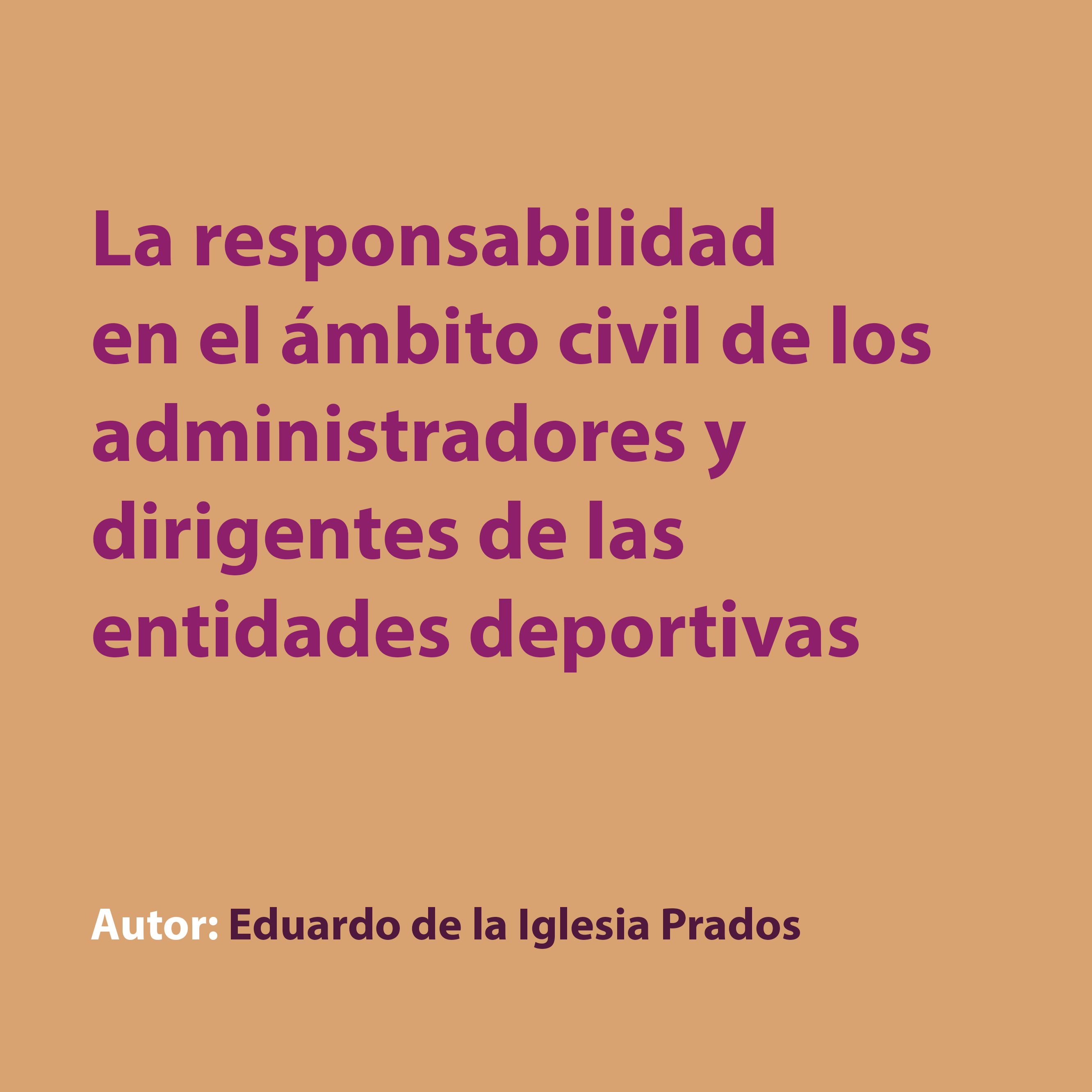 La responsabilidad en el ámbito civil de los administradores y dirigentes de las entidades deportivas