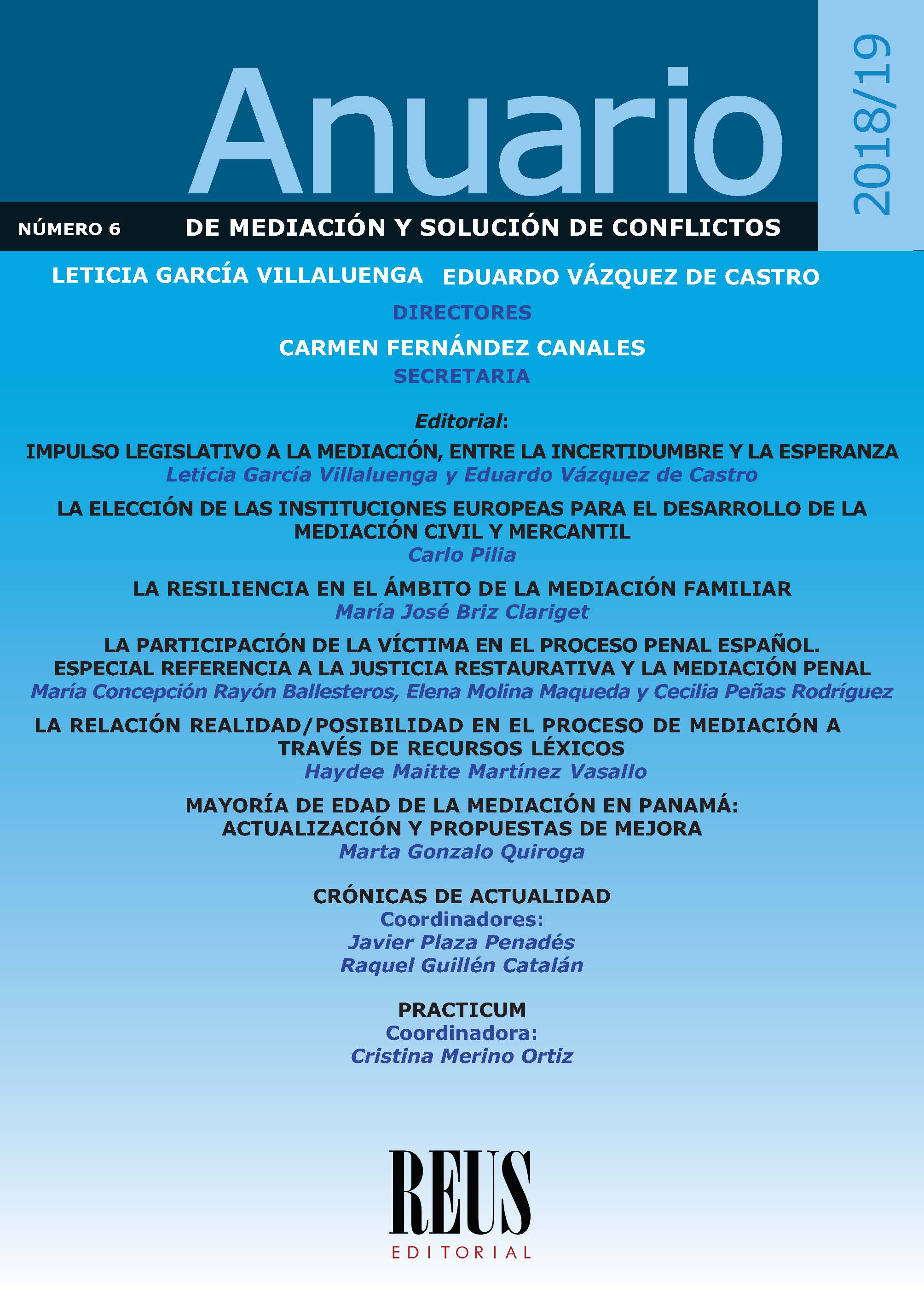 Anuario de mediación y solución de conflictos